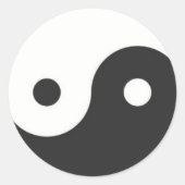 YIN & YANG SYMBOOL RONDE STICKER (Voorkant)