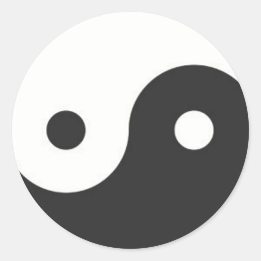 YIN & YANG SYMBOOL RONDE STICKER (Voorkant)