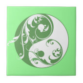 Yin Yang Symbool schuiven (groen) Tegeltje (Voorkant)