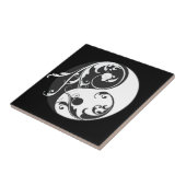 Yin Yang Symbool schuiven (zwart) Tegeltje (Zijkant)