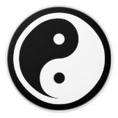 Yin Yang-symbool - solide tatoeage ontwerp 2 Keramische Knop (Voorkant)