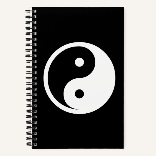 Yin Yang-symbool - solide tatoeage ontwerp 2 Notitieboek (Voorkant)