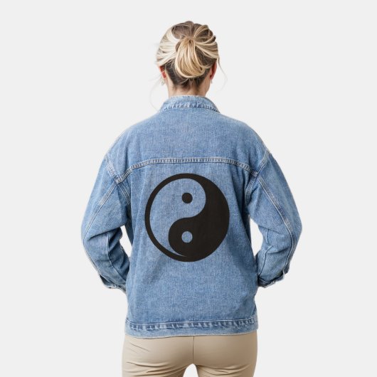 Yin Yang-symbool - solide tatoeage ontwerp Denim Jacket (Model)