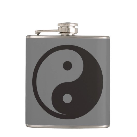 Yin Yang-symbool - solide tatoeage ontwerp Heupfles (Voorkant)