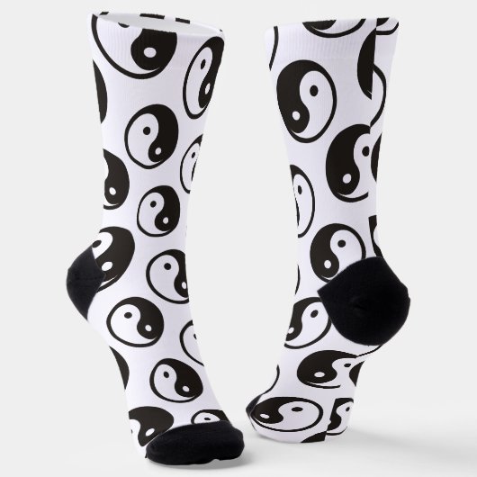 Yin Yang-symbool - solide tatoeage ontwerp Sokken (Gebogen)