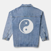 Yin Yang-symbool - solide tatoeage ontwerp wit Denim Jacket (Achterkant)