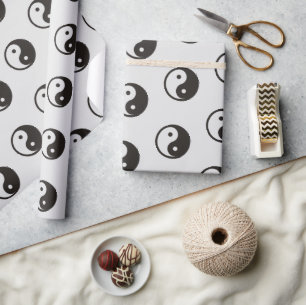 Yin Yang-symbool - solide tatoeageontwerp Cadeaupapier