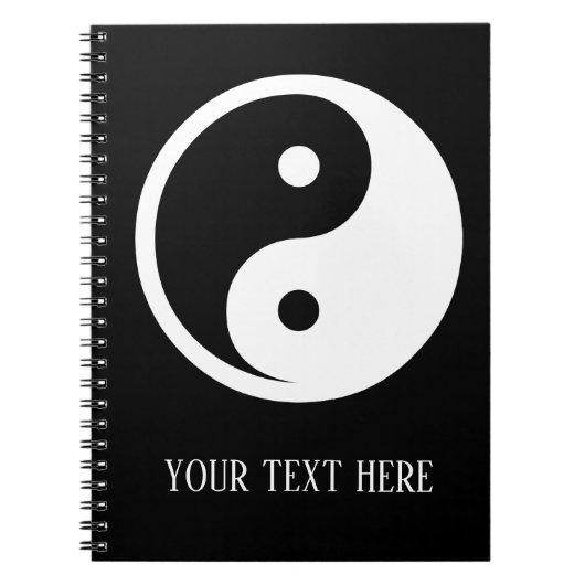 Yin Yang-symbool - solide tattoo-ontwerp 2 Notitieboek (Voorkant)