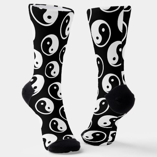 Yin Yang-symbool - solide tattoo-ontwerp 2 Sokken (Gebogen)