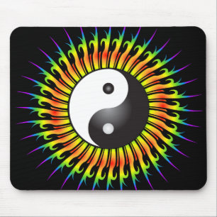 Yin Yang Symbool & Spiral Design: Mousepad Muismat