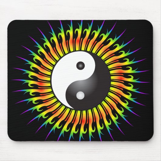 Yin Yang Symbool & Spiral Design: Mousepad Muismat (Voorkant)