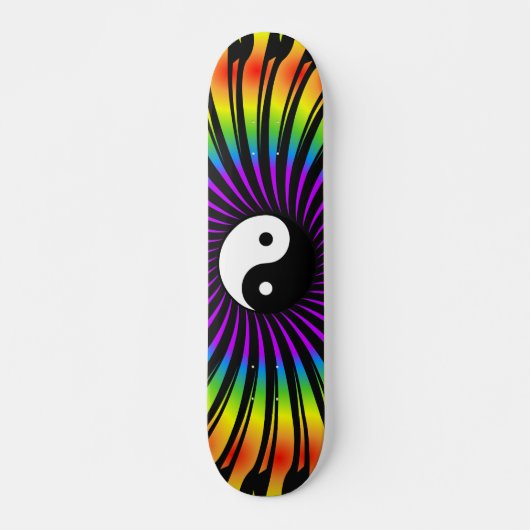 Yin Yang Symbool & Spiral Design: Skateboard (Voorkant)