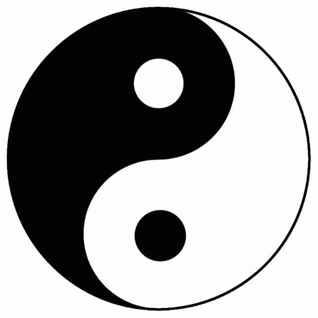 Yin/Yang Symbool Staand Fotobeeldje (Voorkant)