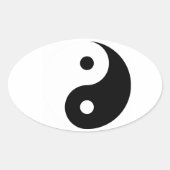 Yin Yang Symbool, Taoïsme Ovale Sticker (Voorkant)
