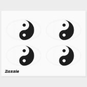 Yin Yang Symbool, Taoïsme Ovale Sticker (Vel)