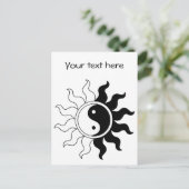 Yin Yang symbool zon Briefkaart (Staand voorkant)