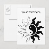Yin Yang symbool zon Briefkaart (Voorkant / Achterkant)