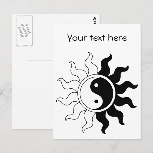 Yin Yang symbool zon Briefkaart (Voorkant / Achterkant)