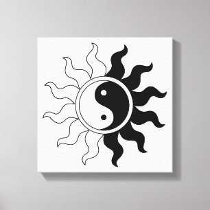 Yin Yang symbool zon Canvas Afdruk