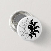 Yin Yang symbool zon Ronde Button 3,2 Cm (Voorkant /achterkant)