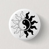 Yin Yang symbool zon Ronde Button 3,2 Cm (Voorkant)