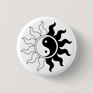 Yin Yang symbool zon Ronde Button 3,2 Cm