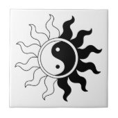 Yin Yang symbool zon Tegeltje (Voorkant)