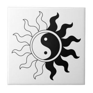 Yin Yang symbool zon Tegeltje