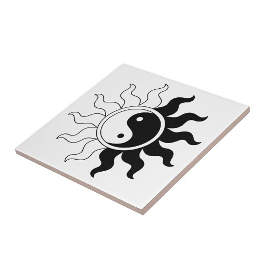 Yin Yang symbool zon Tegeltje (Zijkant)