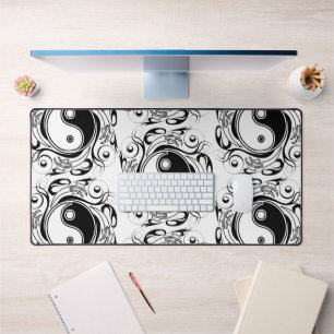 Yin & Yang Symbool Zwart en Wit Tattoo Stijl Bureaumat