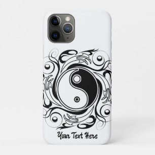 Yin & Yang Symbool Zwart en Wit Tattoo Stijl Case-Mate iPhone Case