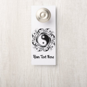 Yin & Yang Symbool Zwart en Wit Tattoo Stijl Deurhanger