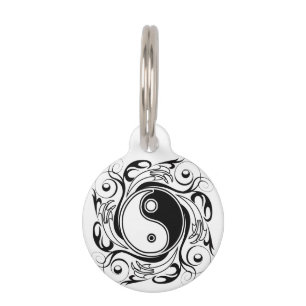 Yin & Yang Symbool Zwart en Wit Tattoo Stijl Huisdierpenning