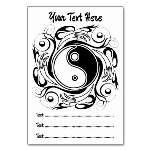Yin & Yang-symbool Zwart en Wit Tattoo Stijl Kaart