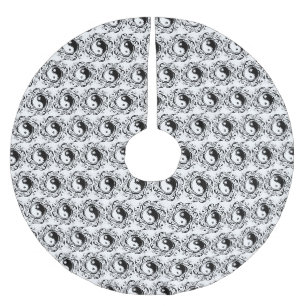 Yin & Yang Symbool Zwart en Wit Tattoo Stijl Kerstboom Rok
