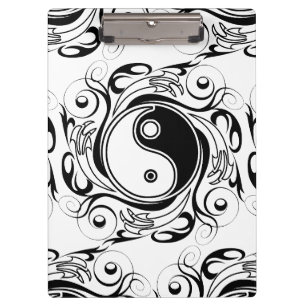 Yin & Yang-symbool Zwart en Wit Tattoo Stijl Klembord