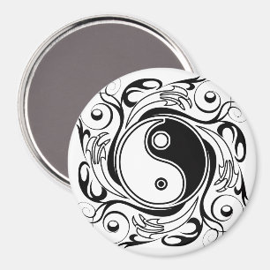 Yin & Yang Symbool Zwart en Wit Tattoo Stijl Magneet