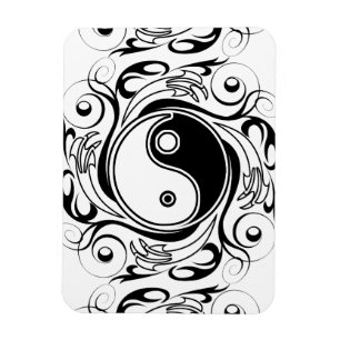 Yin & Yang Symbool Zwart en Wit Tattoo Stijl Magneet