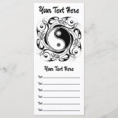 Yin & Yang Symbool Zwart en Wit Tattoo Stijl Menu (Achterkant)
