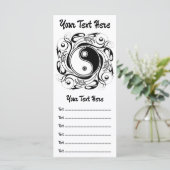 Yin & Yang Symbool Zwart en Wit Tattoo Stijl Menu (Staand voorkant)