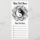 Yin & Yang Symbool Zwart en Wit Tattoo Stijl Menu (Voorkant)