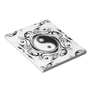 Yin & Yang-symbool Zwart en Wit Tattoo Stijl Notitieblok
