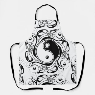 Yin & Yang Symbool Zwart en Wit Tattoo Stijl Schort