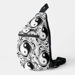 Yin & Yang Symbool Zwart en Wit Tattoo Stijl Sling Bag