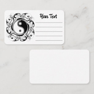Yin & Yang Symbool Zwart en Wit Tattoo Stijl Visitekaartje