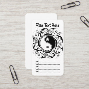 Yin & Yang Symbool Zwart en Wit Tattoo Stijl Visitekaartje
