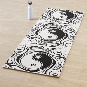 Yin & Yang Symbool Zwart en Wit Tattoo Stijl Yogamat