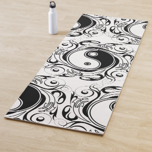 Yin & Yang-symbool Zwart en Wit Tattoo Stijl Yogamat