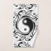 Yin & Yang Symbool Zwart-wit Tattoo Stijl Bad Handdoek (Handdoek)
