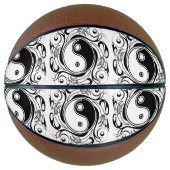 Yin & Yang Symbool Zwart-wit Tattoo Stijl Basketbal (Voorkant)